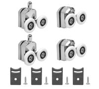 4 Pcs Rodillos para Puerta de Ducha 25 mm Correderas Rodamientos Mampara Ducha Ruedas para Mamparas de Ducha Ruedas Mampara Ducha para Puertas de Vidrio de 4-6 mm de Espesor(2Top + 2Bottom)