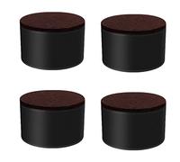 4 Pcs Round Furniture Bed Risers,Heavy Duty Carbon Steel Table Sofa Risers Adds with Felt Pad, Cabinets Chairs Shelves Table Interchangeable Furniture Leg Cushion 80mm/3.1in,Black