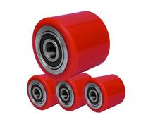 4 PCS Rueda para transpaleta Rodillo 80×60mm (Dia 80mm, ancho 60mm) Alta resistencia Ruedas PU Rodillo de carga Doble rodamiento Diámetro 20mm para patín de carga pesada