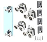 4 PCS Ruedas Mampara Ducha 25mm, Rodamientos de Puerta de Ducha, Ruedas Mampara Ducha de Baño, Rodamiento Ruedas Mamparas Duchas Kit, Corredera de Ducha Silenciosas de 4-6 mm de Espesor para Curva