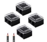 4 PCS Sacapuntas Doble para Lápices Cosméticos, Sacapuntas Lápices de ojos, Accesorios Maquillaje Herramientas, Suministros Estudio, para Lápices, Delineador, Lápiz Labial, Lápiz Cejas