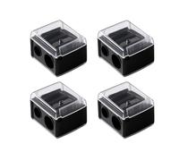 4 PCS Sacapuntas Doble para Lápices Cosméticos, Sacapuntas Lápiz Ojos y Eyeliner, Labial y Cejas, Afilador de Lápices Cosméticos con Tapa Protectora, Makeup Pencil Sharpener