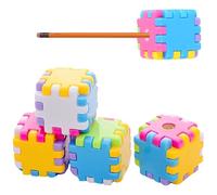 4 PCS Sacapuntas, Sacapuntas del cubo de Rubik, Sacapuntas Portátiles, Antideslizantes de Seguridad, Adecuadas para Uso Doméstico y Escolar