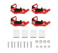 4 Pcs Shovel Mount for Roof Rack, Metal Rubber Clamps, Wall Mounting Brackets, Quick Release Axe Holder Mount Kit, Car Accessories for Roof Rack Truck Boats Military Equipment and (red)