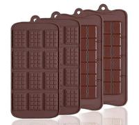 4 Pcs Silicone Chocolate Molds, 12 Grids + 24 Grids Break Apart Non-sti Coating Candy Protein And Energy Bar Mold Baking Sheet,4217