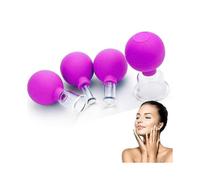 4 Pcs Silicone Vacuum Suction Facial Cupping Set for Face Massage and Lymphatic Therapy