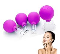 4 Pcs Silicone Vacuum Suction Facial Cupping Set for Face Massage and Lymphatic Therapy