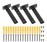 4 Pcs Soporte Estanteria Pared, 200 mm Soporte Baldas Pared, Escuadras Estanterias, Soportes para Estantes de Pared Invisibles, Soportes para Estanterías Flotante, Soporte de Estantería en L Negras