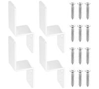 4 Pcs Soportes de Barricada de Puerta 2 x 4, Soporte en Z de Metal pour Barra Seguridad Puerta, Soporte de Seguridad Antirrobo para Madera de Puerta Granero Garaje Casa, Blanco