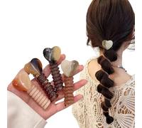 4 PCS Spiral Hair Ties Straight Ponytail Braids Fixed Hair Rope, Heart-Shaped Braided Telephone Wire Elastic Hair Bands, Quick Hair Braid, Hair Coils Accessory for Women Girl