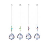 4 Pcs Sun Catcher Crystal Decoration High Clarity Cast Beautiful Rainbow for Living Room Garden Decor