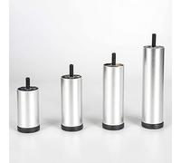 4 Pcs Table Legs Metal, Furniture Legs Adjustable, Furniture Feet Black/Gold/Silver, DIY Replacement Legs, with Screws, for Sofa Desk Cabinet Dining Table,Silver-12cm/4.7in