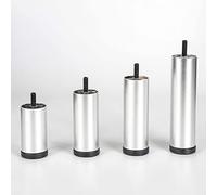4 Pcs Table Legs Metal, Furniture Legs Adjustable, Furniture Feet Black/Gold/Silver, DIY Replacement Legs, with Screws, for Sofa Desk Cabinet Dining Table,Silver-6cm/2.36in