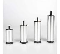 4 Pcs Table Legs Metal, Furniture Legs Adjustable, Furniture Feet Black/Gold/Silver, DIY Replacement Legs, with Screws, for Sofa Desk Cabinet Dining Table,Silver-25cm/9.8in