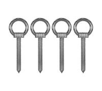 4 Pcs Tornillos de Ojo de Acero Inoxidable M10 x 80 mm, Tornillo de Anillo M10 Resistente, Tornillos de Ojal, Perno de Ojo para Fijación, Argollas con Rosca para Suspensión, para Hamacas y Toldos