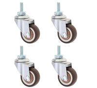 4 Pcs TPR Rubber Small Ball Bearings Wheel Casters Set For Furniture(1.5" M8X15(without Brake))