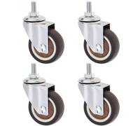4 Pcs TPR Rubber Small Ball Bearings Wheel Casters Set For Furniture(2" M8X15(without Brake))