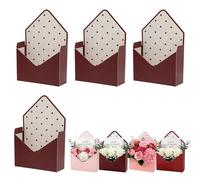 4 Pcs Valentine Envelope Boxes Envelopes Gift Box for Valentines Day Flower Bouquet Romantic Gift Folding Envelope Boxes for Flowers Wedding Valentine’s Day Party Proposal Decorative