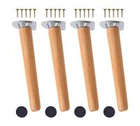 4 Pcs Wooden Furniture Legs,Table Legs 10/15/35/40/50/60/65/70cm,Non-Slip/Wear-Resistant Furniture Feet,Desk Legs,DIY Furniture Replacement Legs,with Screws,Wooden-70cm(27.6in)