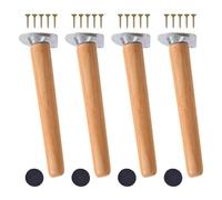 4 Pcs Wooden Furniture Legs,Table Legs 10/15/35/40/50/60/65/70cm,Non-Slip/Wear-Resistant Furniture Feet,Desk Legs,DIY Furniture Replacement Legs,with Screws,Wooden-30cm(11.8in)
