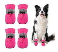 4 PCS Zapatos de Verano para Perros, Protector de Patas para Perros Verano, Zapatos Antideslizantes para Perro, Equipado con Cinta Reflectante, Adecuado para Uso En Interiores Y Exteriores/Rosa 7