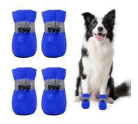 4 PCS Zapatos de Verano para Perros, Protector de Patas para Perros Verano, Zapatos Antideslizantes para Perro, Equipado con Cinta Reflectante, Adecuado para Uso En Interiores Y Exteriores/Azul 3