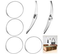 4 PcsAnillas de Encuadernación extragrandes, 150mm Anillo de Carpeta, Anillos de Libro, Anillas Metálicas para hojas sueltas, manualidades, oficina, escuela, hogar, tienda, libros (plateado)