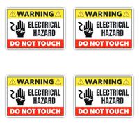 4 pegatinas de advertencia de peligro eléctrico con texto en alemán "WARNING Electrical Hazard Do Not Touch