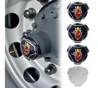 4 pegatinas de aluminio Griffin para llantas de camiones Scania, cubiertas de ruedas, emblemas, insignias (azul (corona dorada))