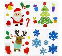 4 Pegatinas de Gel Gruesas Navideñas - Pegatinas para Ventanas de Invierno con Lindas Calabazas, Murciélagos y Brujas - Decoraciones