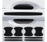 4 pegatinas de resina epoxi para tirador de puerta y 4 protectores de pantalla resistentes a los arañazos, apto para tiradores extraíbles, accesorios de decoración exterior de coche negro