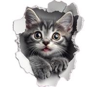 4 pegatinas de vinilo de gatito sabana, no transparentes, impermeables, de 1 a 20 cm de alto y 3 a 7 cm de alto, ideales para inodoro, funda de teléfono de coche, tazas y más, gato gris