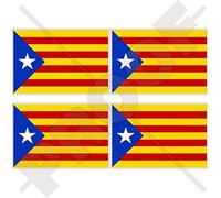 4 pegatinas de vinilo para casco de defensa de Cataluña, bandera azul de la independencia catalana, Estelada Blava, 50 mm
