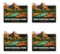 4 pegatinas laminadas de 150 mm - Zion National Park Utah USA XL vinilo impermeable