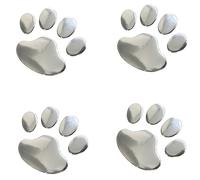 4 pegatinas negras 3D cromadas con huellas de perro, pegatinas para el emblema del coche, pegatinas decorativas para el coche, pegatinas para el coche, lámina de espejo para perro, autoadhesiva (plata
