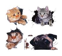 4 Pegatinas para Gatos, Calcomanías Creativas Y Divertidas, Pegatinas De Decoración De Automóviles También Se Pueden Usar En Refrigeradores, Ventanas Y Maletas.