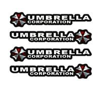 4 pegatinas reflectantes para el coche con forma de paraguas malvado, con letras de Resident Auto y