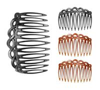 4 peines para el pelo, peine deslizante, tortuga, peine liso para el pelo, peine de pelo liso, peine para el pelo, peine lateral, juego de 23 dientes, plástico para accesorios de cabello fino, mujeres