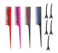 4 Peines Para Resaltar Y 5 Horquillas De Plástico, Herramientas Para Teñir El Cabello, Herramientas Para Peinar El Cabello, Herramientas Para Peinar El Cabello