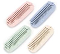 4 peines plegables de paja de trigo: portátil, ecológico, para hombres y mujeres, perfecto para viajes