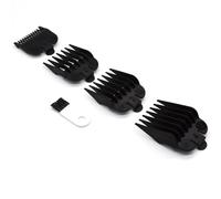 4 peines profesionales de 4 tamaños para cortapelos de 1/8", 1/4", 3/8", 1/2", 3 mm, 6 mm, 9 mm, 12 mm, compatibles con cortapelos Wahl de tamaño completo (negro)