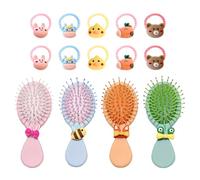 4 Pequeños Peines Y 10 Cuerdas Para El Cabello De Animales, Mini Peines De Masaje, Simples Cuerdas Para El Cabello Para Niños Y Herramientas De Acabado De Peinado.
