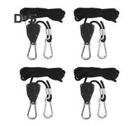 4 perchas de trinquete con bloqueo de 2 m de largo, gancho de trinquete con polea y cuerda ajustable