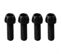 4 Pernos M6x20mm para acero para Manillar de Bici 4 Pernos M6x20mm | para acero , instalación para fácil, incluye 4 separadores, color plateado o negro, para potencia de bici(black2 M6x20)