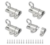 4 pestillos automáticos para puerta con tornillo, cerradura de muelle, cerrojo con muelle, pestillo deslizante para puertas de madera, ventanas, puertas de armarios