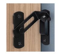 4 pestillos universales for puertas corredizas de granero, pestillo palanca 90 a 180 grados, tapón for puerta ventana armario Para Puerta(L-Black-90degrees)