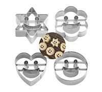 4 Pezzi Moldes para Galletas Set Cortadores de Galletas de Pastelería, Moldes Galletas Acero Inoxidable para Pastel Cookie Fondant Reposteria y Pasteleria Utensilios para Cocina Hornear Dulces Caseros