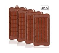 4-Piece Break-Apart Chocolate Molds - Food Grade Non-Stick Silicone Candy Molds for Easy Chocolate Making & Baking