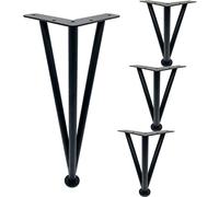4-Piece Furniture Leg Set, Modern DIY Sofa Legs, Metal Triangular Replacement Feet,for Sofa/Table/Cabinet, Adjustable, with Base Plate Protector,Black-35cm/14in