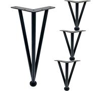 4-Piece Furniture Leg Set, Modern DIY Sofa Legs, Metal Triangular Replacement Feet,for Sofa/Table/Cabinet, Adjustable, with Base Plate Protector,Black-12cm/5in